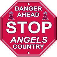 Los Angeles Angels Acrylic Wall Stop Sign 12" x 12" MLB Licensed