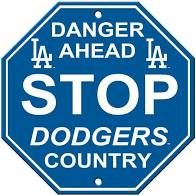 Los Angeles Dodgers Acrylic Wall Stop Sign 12" x 12" MLB Licensed