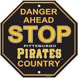 Pittsburgh Pirates Acrylic Wall Stop Sign 12" x 12" MLB Licensed