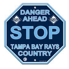 Tampa Bay Rays Acrylic Wall Stop Sign 12" x 12" MLB Licensed