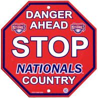 Washington Nationals Acrylic Wall Stop Sign 12" x 12" MLB Licensed