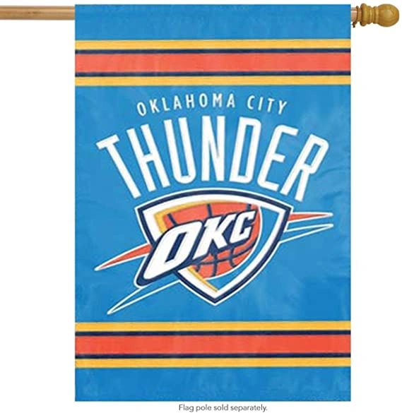 Oklahoma City Thunder 2 Sided Embroidered Vertical House - Wall Flag