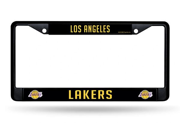 Los Angeles Lakers Black Chrome Metal License Plate Frame NBA