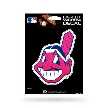 Cleveland Indians Chief Wahoo Glitter Bling Decal Sticker 4" x 6" MLB