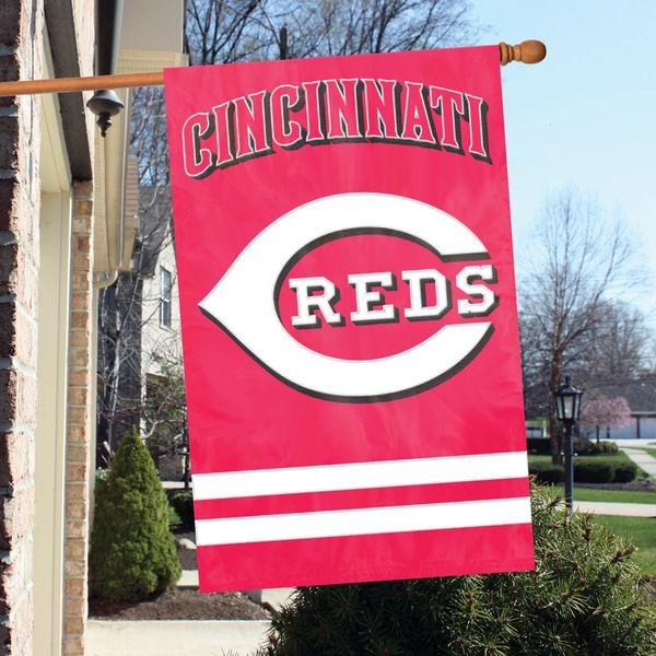 Cincinnati Reds 2 Sided Embroidered Vertical House - Wall Flag 28" x 44" MLB