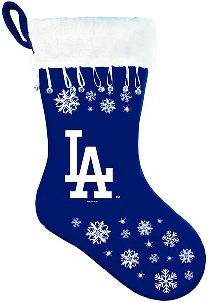 Los Angeles Dodgers Team Logo Christmas Stocking w/Bells