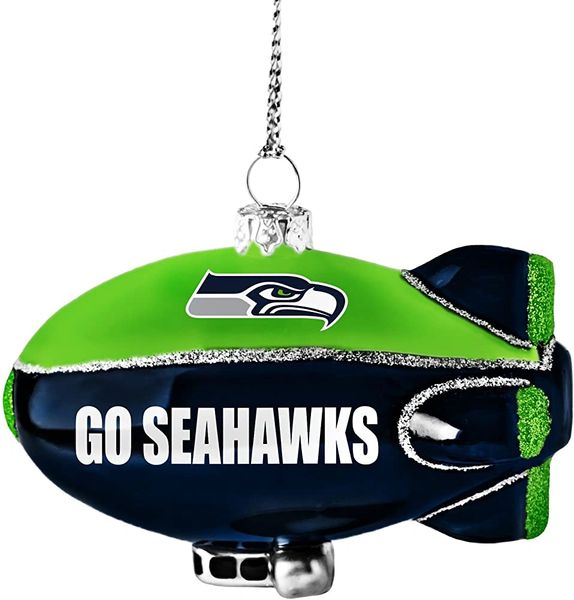Seattle Seahawks Glitter Blimp Tree Ornament