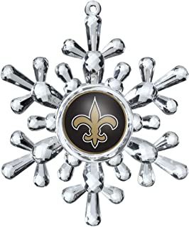 New Orleans Saints Crystal Snowflake Tree Ornament