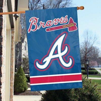 Atlanta Braves 2 Sided Embroidered Vertical House - Wall Flag