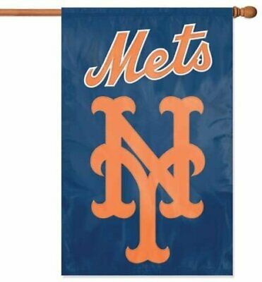 New York Mets 2 Sided Embroidered Vertical House - Wall Flag