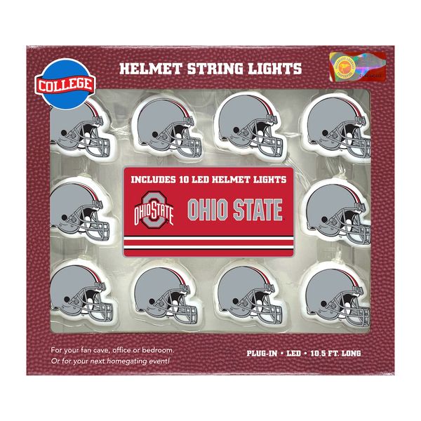 Ohio State Buckeyes LED String Lights Helmet Design