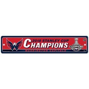 Washington Capitals Stanley Cup Champions Acrylic Wall Street Sign 3.5" x 19" NHL Licensed
