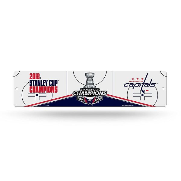 Washington Capitals Stanley Cup Champions Acrylic Wall Street Sign 4" x 16" NHL Licensed