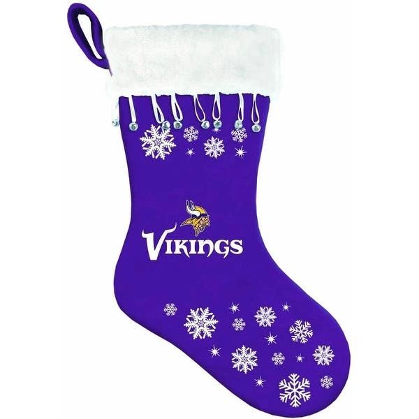 Minnesota Vikings Team Logo Christmas Stocking w/Bells
