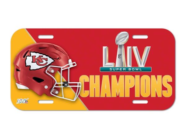 Kansas City Chiefs Super Bowl LIV Champions License Plate Tag NFL