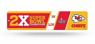 Kansas City Chiefs 2x Super Bowl Champions Wall Street Sign NFL Licensed
