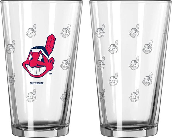 Cleveland Indians Etched Pint Glass 16oz. MLB