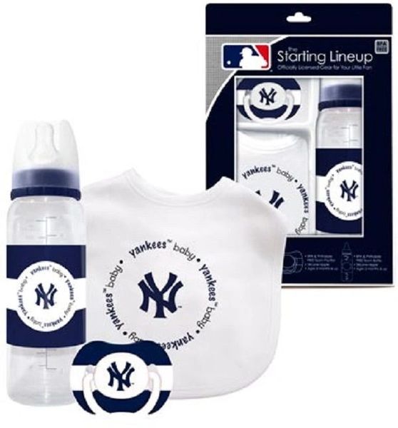 New York Yankees Baby BIB, Pacifier, Bottle Gift Set