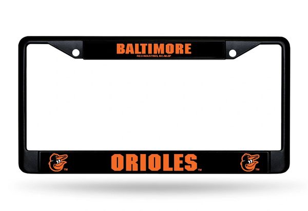 Baltimore Orioles BLACK Chrome Metal License Plate Frame Custom MLB Licensed