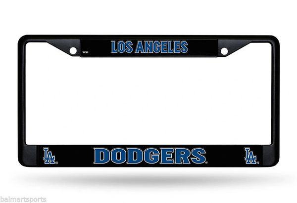 Los Angeles Dodgers BLACK Chrome Metal License Plate Frame