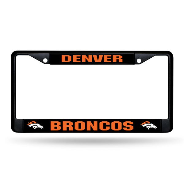 Denver Broncos BLACK Chrome Metal License Plate Frame Custom NFL Licensed