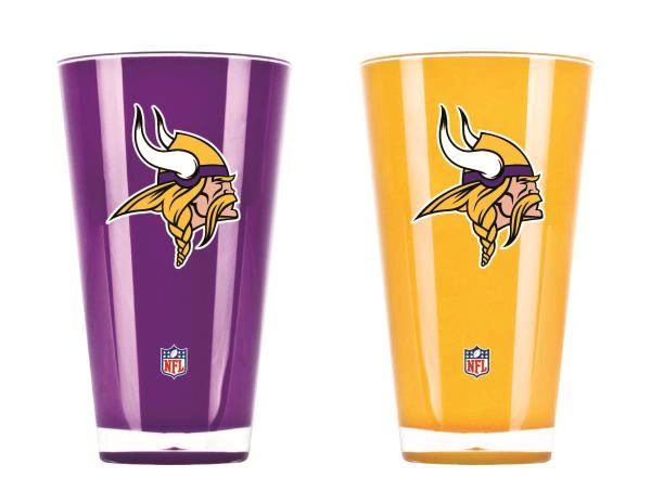 Minnesota Vikings Tumblers Cups 2 Pack Set "On Field Colors" NFL