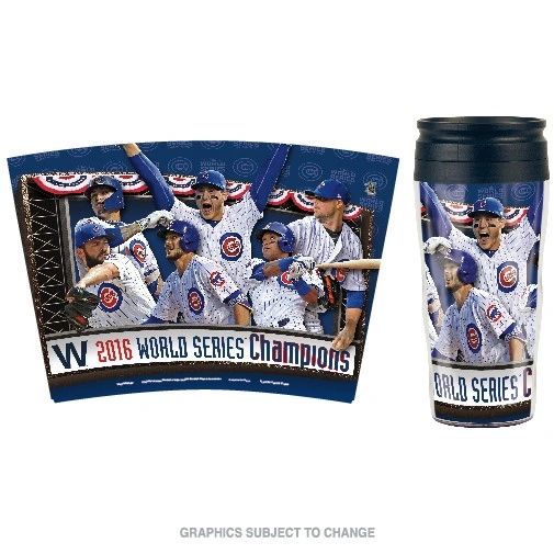 Chicago Cubs 2016 World Series Champions Travel Coffee Mug Cup MLB Licensed