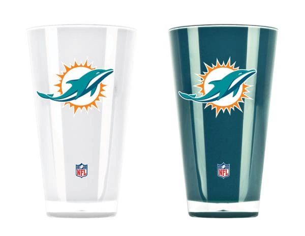 Miami Dolphins Insulated Tumbler Cup 2 Pack On Field Colors NFL Licensed