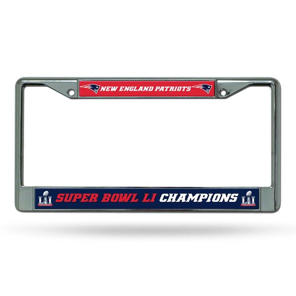 New England Patriots Super Bowl 51 Champions Chrome License Plate Frame NFL