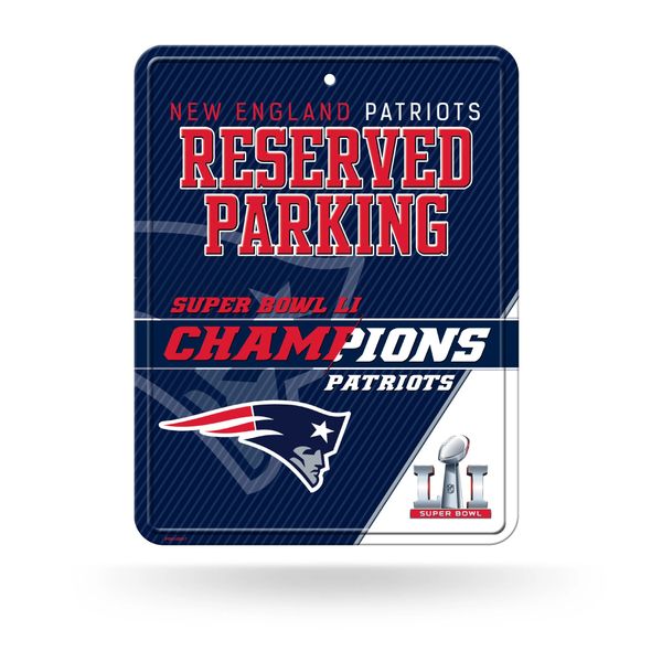 New England Patriots Super Bowl LI Champions Reserved Parking Sign NFL Licensed
