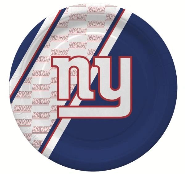 New York Giants 10" Disposable Paper Plates 20 Count Partyware