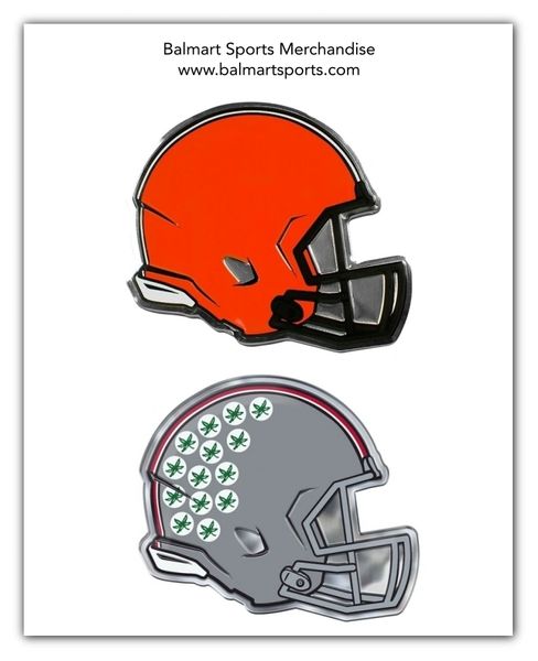 Cleveland Browns and OSU Buckeyes Chrome Metal Emblem NFL & NCAA Licensed