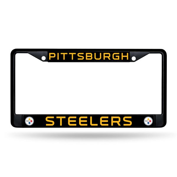 Pittsburgh Steelers BLACK Chrome Metal License Plate Frame NFL Licensed