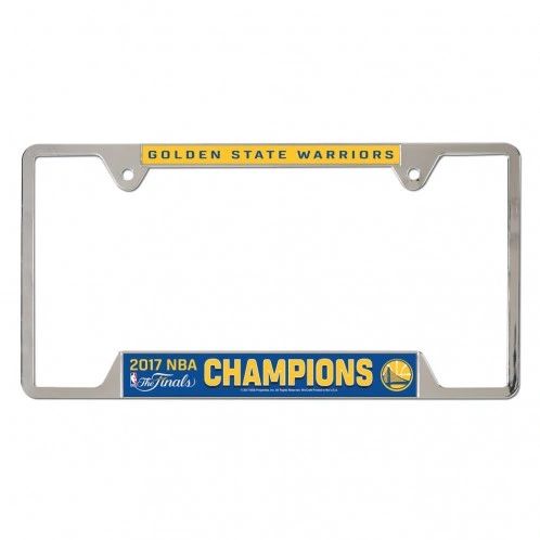 Golden State Warriors "2017 Finals Champions" Chrome Metal License Plate Frame NBA
