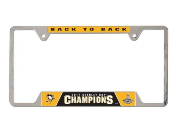 Pittsburgh Penguins "Back to Back" Champions Chrome License Plate Frame NHL