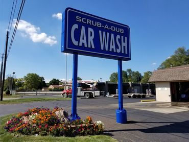 Scrub a dub car wash monument sign