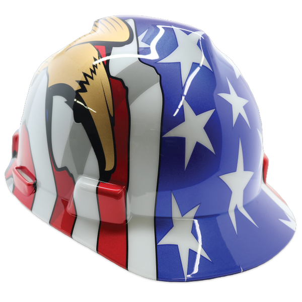 Front Brim Hard Hat American Flag With Eagle