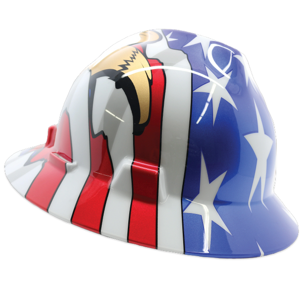 Full Brim Hard Hat American Flag with Eagle