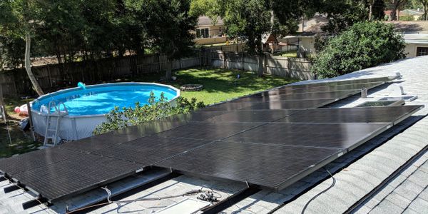 whole home solar panel installation underway