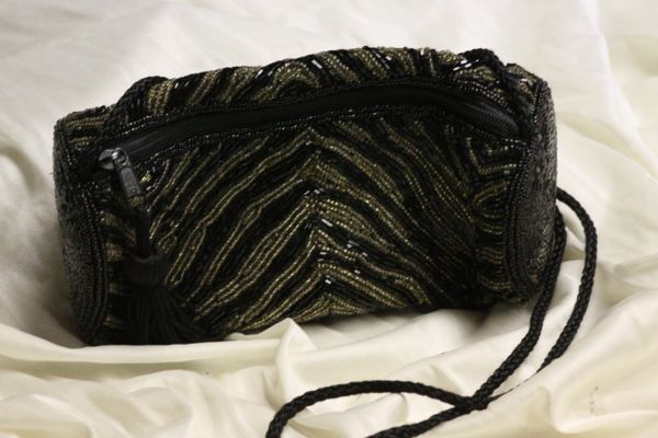 black and gold evening clutch