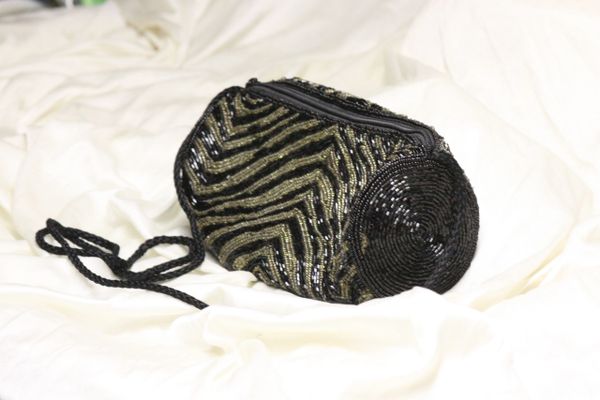 black and gold evening clutch