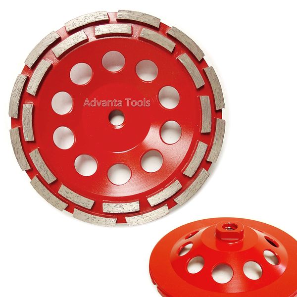 7”Double Row Diamond Cup Wheel for concrete Stone Masonry Grinding