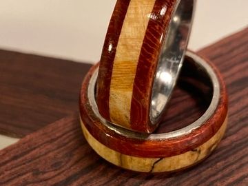  Maple Burl and African Padauk men’s ring. 