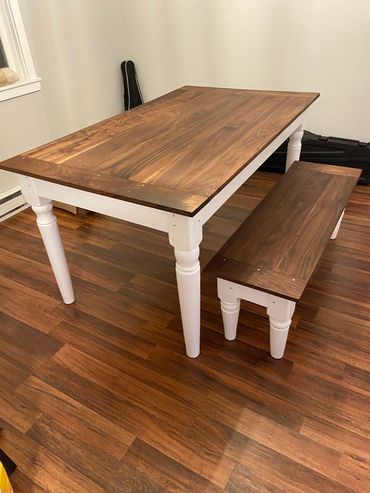 Walnut Farmers Table and Bench