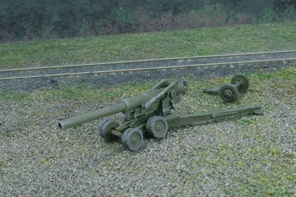 US Army M1 155mm Towed Artillery (Long Tom), unlimbered