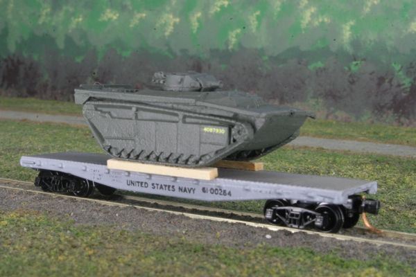 USMC LVT(A)-4 "Amtank" on 40' US Navy Flatcar