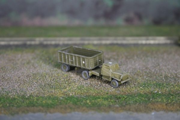 US Army Chevrolet 1 1/2 Ton Semi Tractor and 5 Ton Stake Trailer