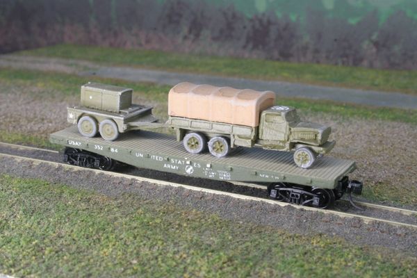 Chevrolet 2 1/2 Ton Truck w/ M7 Generating Unit on US Army Transportation Corp Flat Car