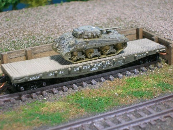 M4 Sherman Meduim Tank (Welded Hull) on US Army Tranportation Corp Flat Car