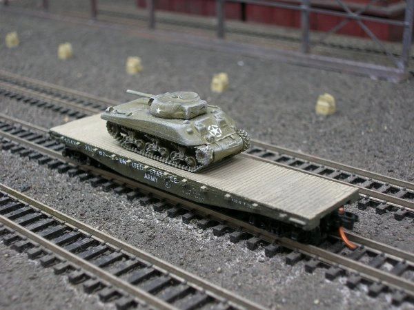 M4 Sherman Medium Tank (Cast Hull) on US Army Transportation Corp Flat Car